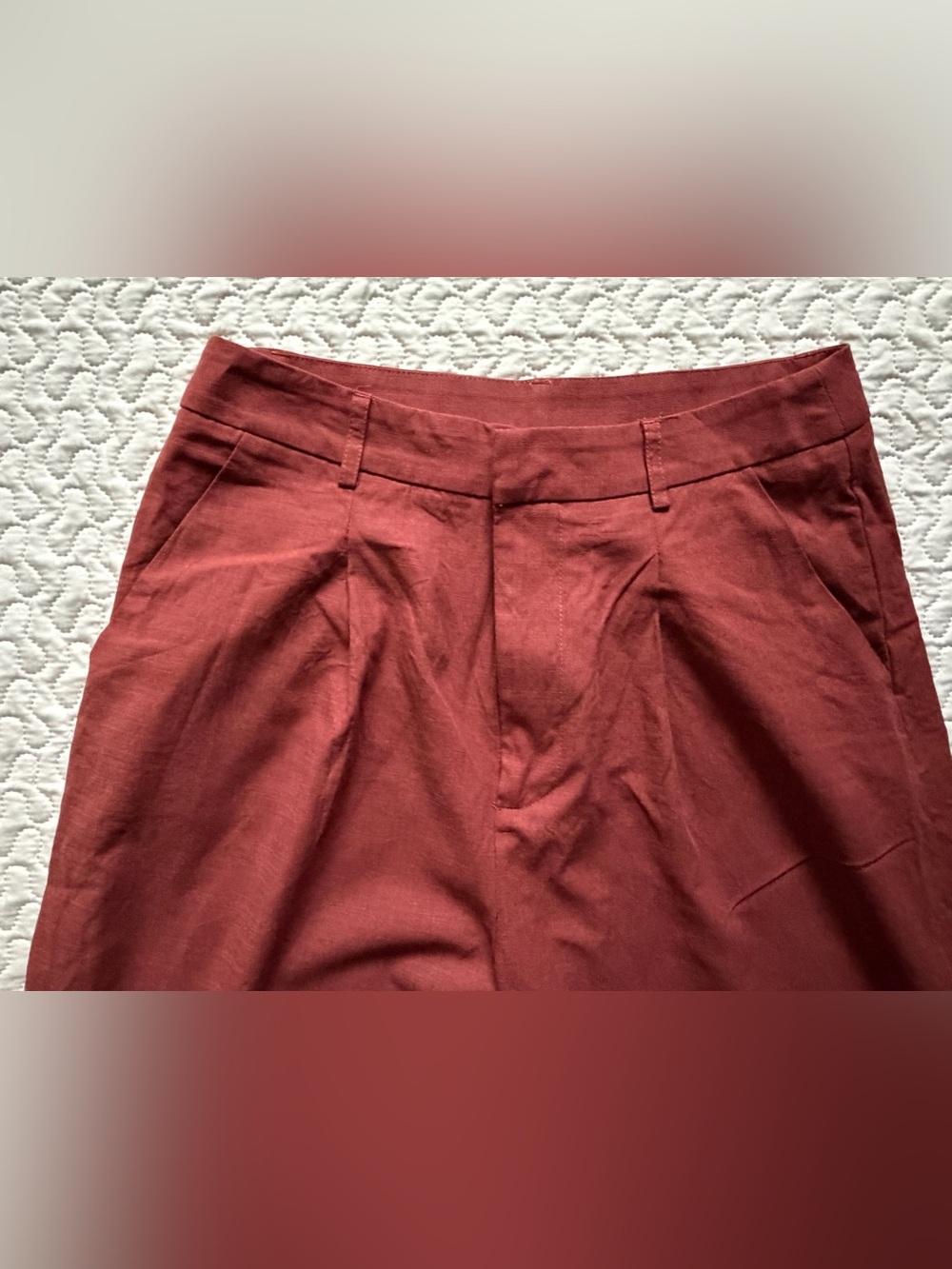 Cider Wide-Leg Medium Lightweight Pants in Deep Maroon - Picture 2 of 9